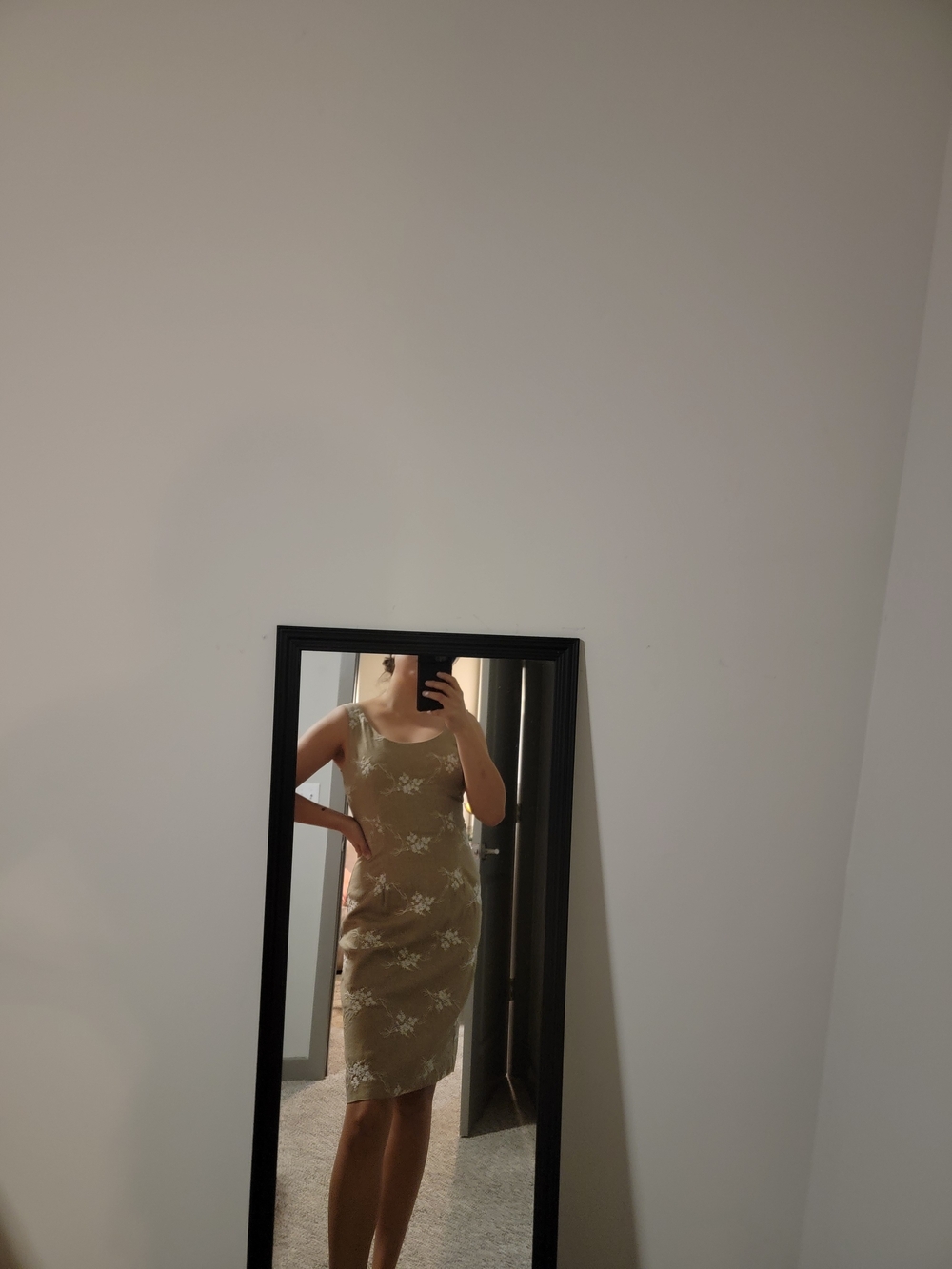 Ellen Tracy Tan Floral Sheath Dress